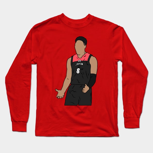 Rui Hachimura Japan Long Sleeve T-Shirt by rattraptees